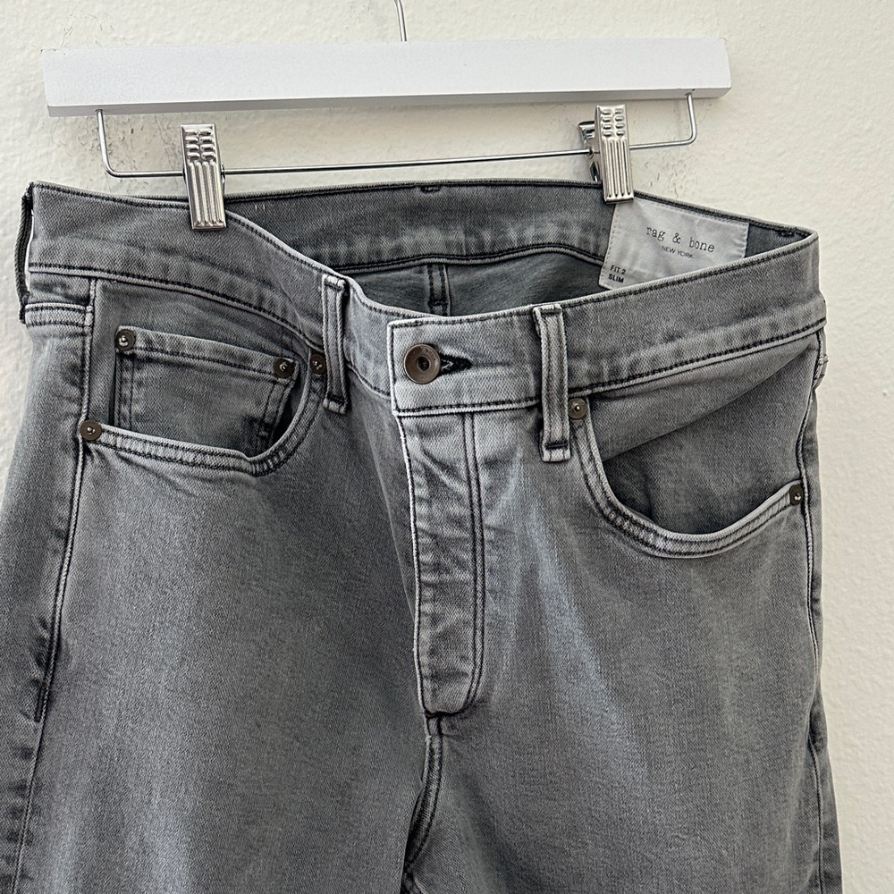 Rag & Bone Men's Washed Gray Slim Jeans